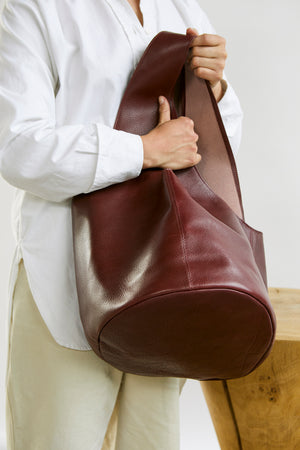 Penrose Soft Leather Handbag Berry